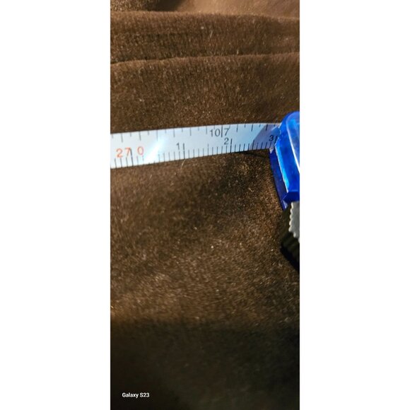 Pair Vintage Curtains Velvet Chocolate Brown 107x54" 100% Polyester - Picture 8 of 11